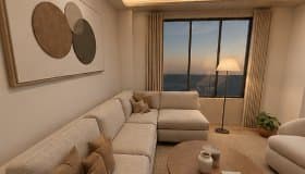 Deniz Apartmanı için hazırlanmış temsili salon görselleştirmesi